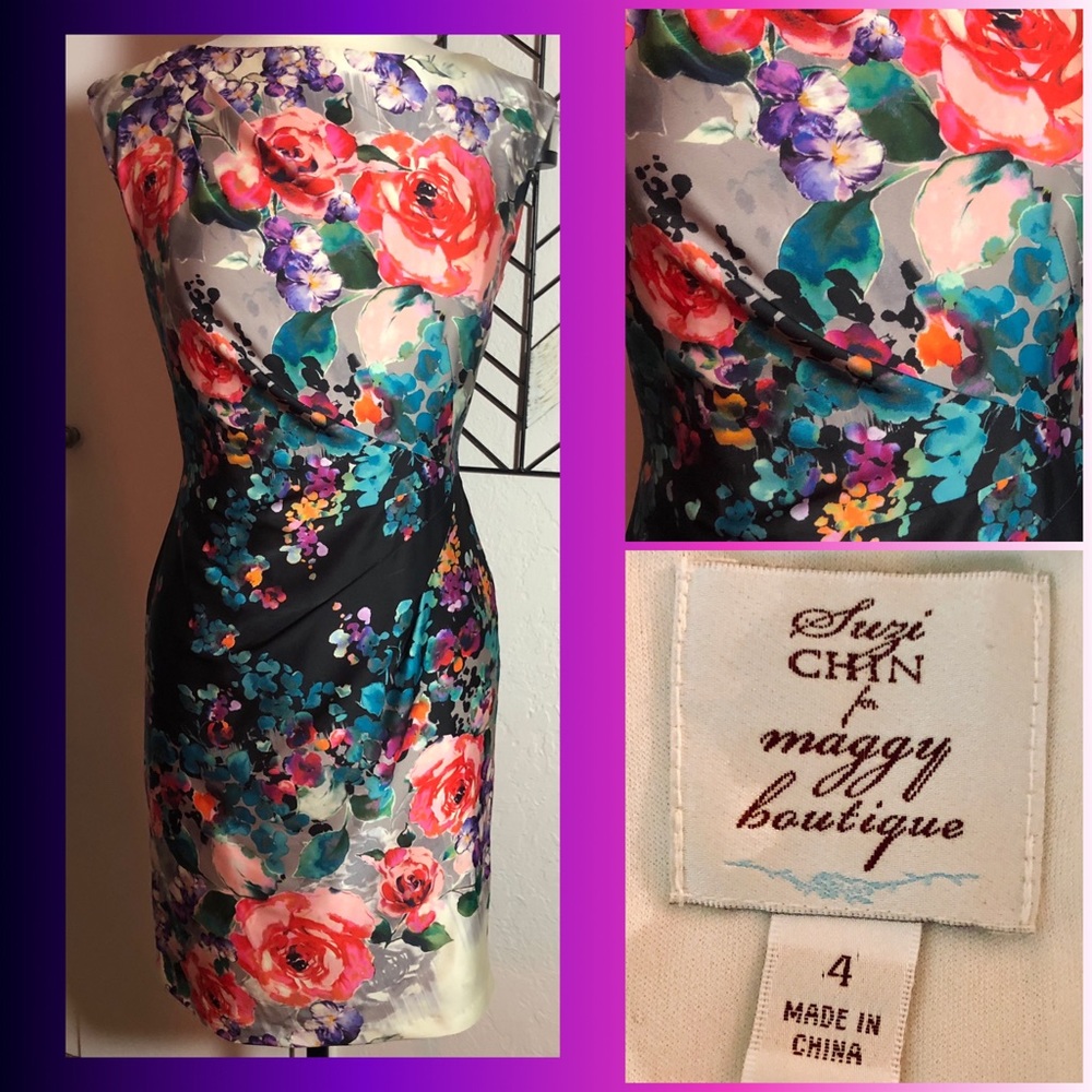 Suzi Chin Showstopper!!! Size 4 boutique pencil fit dress